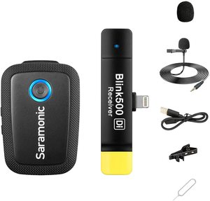 <span class=keywords><strong>Saramonic</strong></span> Blink500 B3 ระบบไมโครโฟนดิจิตอลไร้สาย Omni Lavalier สําหรับอุปกรณ์ iOS แบบฟ้าผ่า - Product Image 1