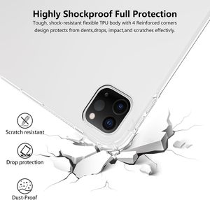 Crystal Clear Transparent Soft TPU Tablet Covers Cases pour <span class=keywords><strong>iPad</strong></span> <span class=keywords><strong>Pro</strong></span> <span class=keywords><strong>11</strong></span> pouces M5 M4 Léger Mince Quatre Airbags Couverture Arrière - Product Image 3
