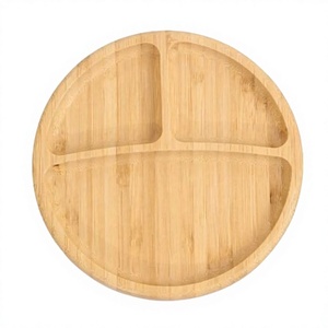 จานเสิร์ฟไม้ไผ่ทรงกลม ดีไซน์มินิมอลรักษ์โลก สีพื้น สำหรับใช้ในครัว - Product Image 5