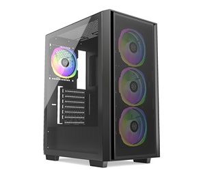 <span class=keywords><strong>Caja</strong></span> de PC Gamer ATX de Torre Media con Panel Lateral de Vidrio Templado Hecho a Mano, RGB, con Fuente de Alimentación y USB 3.0 - Product Image 1