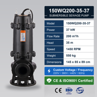 Pompe submersible pour eaux usées 37KW 200CBM 35M de hauteur de refoulement 6 pouces en fonte haute efficacité pour eaux usées domestiques CE CQC ISO9001 OEM