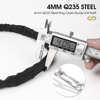 WEST BIKING Cadenas de vélo antivol en acier de 4 mm avec code numérique, cadenas de chaîne de vélo et de moto sans clé en alliage de zinc