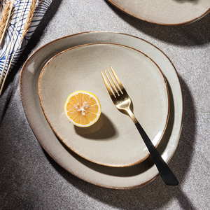 Giá Thấp Không Thể Phá Vỡ Yayu Ánh Sáng Màu Xám Tấm Dinner Set Sứ Gốm Mạnh Mẽ Cho Phục Vụ Sứ Tấm Bộ - Product Image 2