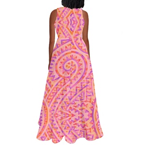 <span class=keywords><strong>Abito</strong></span> Estivo Elegante <span class=keywords><strong>Rosa</strong></span> Trendy Senza Maniche con Motivo Hawaiano per Donne, Stampa Personalizzata su Richiesta, Abbigliamento Estivo di Lusso per Donne - Product Image 2