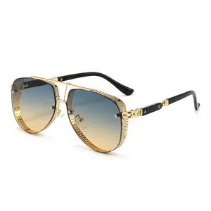  Benutzer definierte Logo Modedesigner Sonnenbrillen Metall Shades Aviation Frauen Männer Sonnenbrille