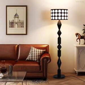 Lampe sur pied LED verticale moderne et simple pour salon, base E27, abat-jour en tissu, hauteur réglable, étanche - Product Image 3