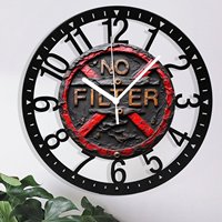 Horloge ronde créative en fer de 25 cm avec un design avant-gardiste