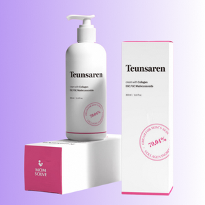 Crema Coreana Premium MOMSOLVE para Estrías de Maternidad, Fórmula Teunsaren 70 con Colágeno 200 Dalton, 300ml, Suave para la Elasticidad de la Piel - Product Image 1