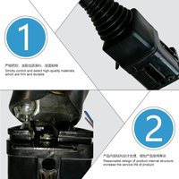 Vente en gros – Bouton de joystick hydraulique de marque Guanjie avec câble tressé de 1 m en alliage de zinc noir pour bloc avant de chargeuse – Fourniture directe usine