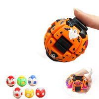 Balle de décompression rotative transfrontalière en plastique à ressort, jouet anti-stress lumineux pour Halloween, imprimé en 3D