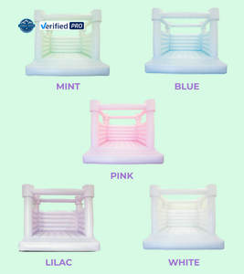 Castillo inflable para niños comercial plano Mini Casa de rebote con bomba de aire en rosa pastel - Product Image 3