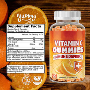 Venta al por mayor de gomitas de vitamina C, proporcionan beneficios antioxidantes y aumentan la energía natural, 60 deliciosas gomitas - Product Image 5