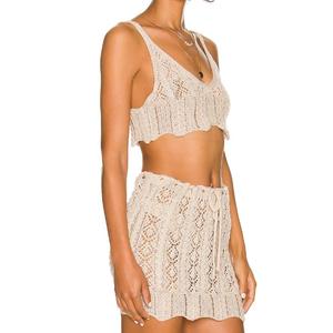 Runwaylover E4003 CROCHET गोफन फसल शीर्ष और CROCHET स्कर्ट संगठन - Product Image 2