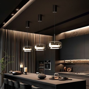 Hiện đại sang trọng tối giản kính ba đầu mặt dây chuyền ánh sáng tiên tiến cảm giác nhà hàng bàn ăn thanh nhỏ Trung Sơn phòng treo - Product Image 3