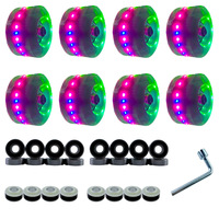 Roues de patins à roulettes colorées et silencieuses en PVC et PU, double rangée, lumineuses, résistantes à l'usure, 5832 mm, pour remplacement des patins à roulettes pour enfants