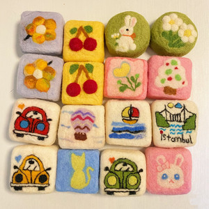 Handmade Durable Eco-Friendly Soap Wrapped in Cartoon Needle-Felted <b>Sponge</b> Modern Creative Gift & Cleansing Product - Product Image 1