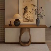 Nouvelle console d'entrée en bois massif de style chinois, décoration murale pour les entrées de couloir