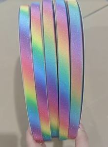 Ruban pailleté arc-en-ciel, nouveau design, 12 mm x 300 yd, rouleau long, pour emballage cadeau, destiné aux grossistes thaïlandais - Product Image 4