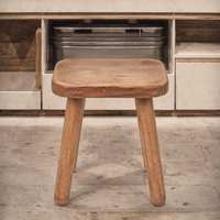 Tabouret minimaliste en bois massif pour salon, chambre à coucher, table basse, chaise en bois