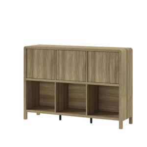 Librería Vertical de Madera Maciza de Estilo Nórdico Moderno SL-BC1508, con Ranuras Verticales, Duradera, para Sala de Estar o Dormitorio - Product Image 3