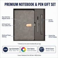 Set de Regalo de Cuaderno de Negocios con Logotipo Personalizable, Diario Creativo Personalizado, Set de Regalo de Cuaderno A5 con Hebilla