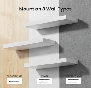 Étagères murales flottantes en bois pour salle de bain, chambre, salon, cuisine, <span class=keywords><strong>petite</strong></span> étagère suspendue - Product Image 5