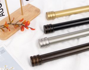 Tringles à rideaux doubles décoratives robustes de 1 pouce, extensibles, avec embouts classiques, noires, 66-120/32-144 pouces - Product Image 4
