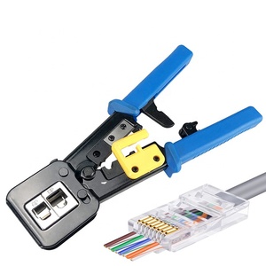 Pince à sertir réseau multifonctionnelle Easy Pass-Through <span class=keywords><strong>RJ45</strong></span>, outil professionnel <span class=keywords><strong>compatible</strong></span> CAT6/CAT5, certification CE - Product Image 1