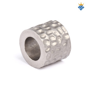 Pulsera de acero inoxidable martillado espaciador cuentas de metal tamaño personalizado cuentas sueltas para joyería DIY - Product Image 6