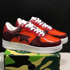 Sneakers Shark à semelle extérieure en caoutchouc antidérapant, en cuir verni brillant, style streetwear, faible MOQ, directement de l'usine - Product Image 1