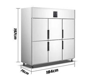 Réfrigérateur-congélateur commercial à 6 portes en acier inoxydable 201 pour restaurant et cuisine - Product Image 2
