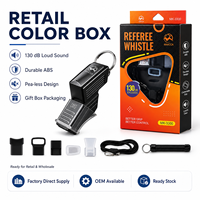 Kit de sifflet d'arbitre professionnel 130 dB, sifflet sportif sans bulbe en ABS avec plusieurs accessoires de transport pour l'entraînement et les matchs
