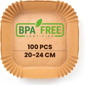 <b>Biodegradable</b> Compostable Double Side Silicone Coated Air Fryer Disposable <b>Paper</b> Liner Colored Box/OPP Bag/PET Box ChickenFries - Product Image 1