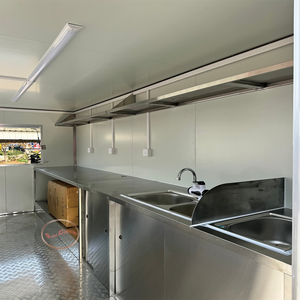 Food Truck Multifunzionale in Fibra di Vetro Verde per Snack <span class=keywords><strong>e</strong></span> Patatine, Servizio Ristorazione Mobile - Product Image 3