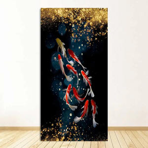 ภาพวาดผ้าใบในบ่อโปสเตอร์ที่ทันสมัยและพิมพ์ภาพศิลปะบน<span class=keywords><strong>ผนัง</strong></span>สำหรับ<span class=keywords><strong>ห้อง</strong></span>นั่งเล่นตกแต่งบ้าน cuadros KOI ปลาฮ<span class=keywords><strong>วง</strong></span><span class=keywords><strong>จุ้ย</strong></span>ปลาคาร์พดอกบัว - Product Image 3