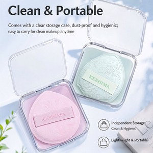 Éponge de maquillage triangulaire épaisse Keshima, houppette douce pour fond de teint et correcteur, lavable et portable - Product Image 1