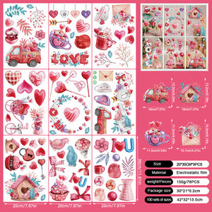 Meilleure vente vacances atmosphère mignon arc fenêtre autocollants dessin animé décoration de noël <span class=keywords><strong>vitrine</strong></span> armoire verre fenêtre autocollants - Product Image 6