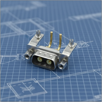 Connecteur mâle D-SUB 2W2 à angle droit LUNG KAY haute intensité 10A, plaqué or, type DIP R/A, connecteur 2W2 pour PCB