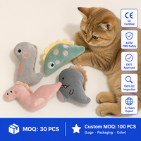 Mainan Kucing Beruang Buaya Kanguru Ular Isi Catnip untuk Anak Kucing, Main Sendiri, Mengatasi Kebosanan, 10 Desain, 30g