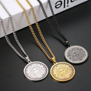 Hip hop mitología griega antigua serpiente Medusa joyería colgante collar para hombres COLLARES DE ACERO INOXIDABLE - Product Image 2