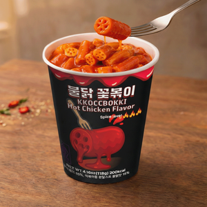 Tteokbokki instantané en tasse saveur poulet épicé, qualité coréenne supérieure, saveurs mélangées, aliment halal, pour la vente en gros - Product Image 1
