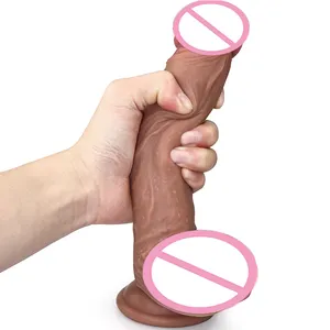 Huge Realistic Dildo with Powerful Suction Cup Penis Sex Toys Flexible G-spot Dildo with Curved Shaft and Ball For Women