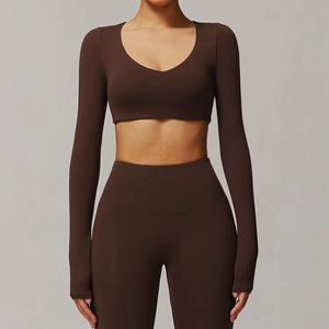 Nouvel ensemble <span class=keywords><strong>de</strong></span> leggings <span class=keywords><strong>de</strong></span> sport respirants et froncés 2026 pour <span class=keywords><strong>femmes</strong></span>, avec short <span class=keywords><strong>de</strong></span> yoga uni et taille élastique – Approvisionnement direct usine - Product Image 4