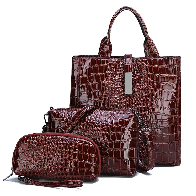 New Luxurious 3-piece Suit Women Bag Large Capacity Female Handbag Retro Shoulder Bags Lady Leather Big Tote With Crossbody Bag