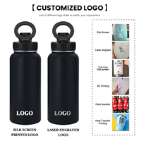 Botella de Agua Magnética Personalizada de 24oz con Pajita Abatible, Doble Pared, Aislamiento al Vacío, Asa de Acero Inoxidable y Tapa Compatible con Soporte para Teléfono