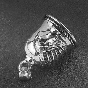 New Arrival Hip Hop Jewelry Egyptian Pharaoh Nefertiti Pendant <b>Titanium</b> Plating for Men Stainless Steel Bell <b>Necklace</b> - Product Image 6