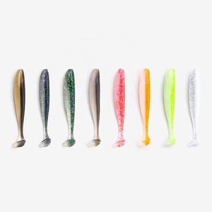 ROVORO Tackle 3.5-12cm 8 Couleurs <span class=keywords><strong>Leurre</strong></span> Anti-herbe de Haute Qualité Appâts Souples en Plastique <span class=keywords><strong>pour</strong></span> la Pêche Queue de Pagaie Queue en T Eau Douce et Salée - Product Image 1