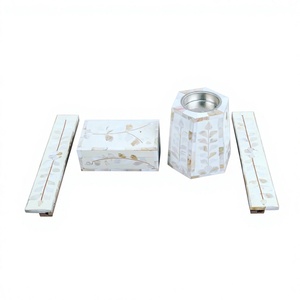 Juego de Quemadores de Incienso PearlGrande Luxe, Elegante Porta Incienso con Incrustaciones de Madreperla para Interiores Árabes de Primera Calidad - Product Image 1