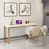 Table de bureau légère de luxe en marbre blanc, vente en gros, meuble simple et moderne, patron, simple
