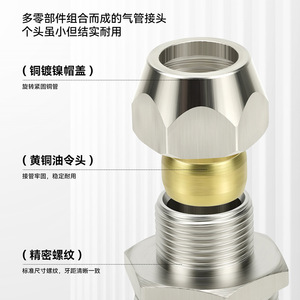 Raccord de compression Sayu PC8-02 à filetage externe, droit, pour tuyau en cuivre, raccord de tuyau d'huile 10-03-6-01-4 points - Product Image 2